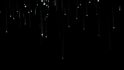 流星雨背景，黑色背景上方太空中坠落的发光彗星、小行星和恒星