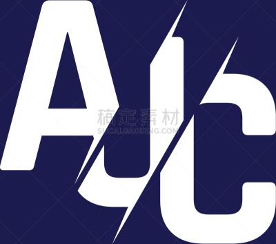monogram letters initial logo design ajc