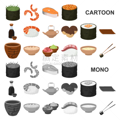 寿司,调味品,漫画,计算机图标,牛排,国内著名景点,传统,寿司卷,布置,烹调