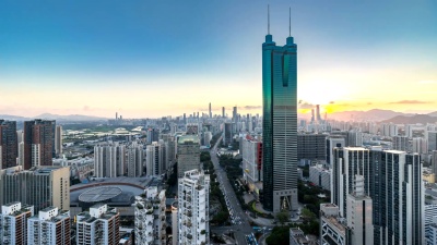 深圳CBD日夜过渡/中国深圳的天际线
