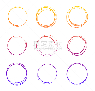 圆形,色彩鲜艳,铅笔,涂料,品牌名称,距离标记,草图,潦草,分离着色,绘制