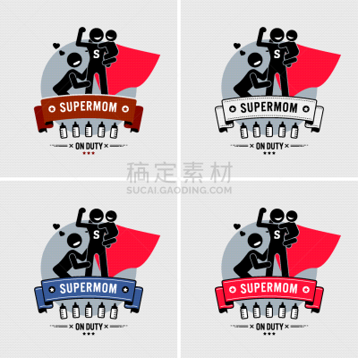 超级妈妈,品牌名称,家庭,父母,母亲,斗篷,模板,设计,关爱,复古