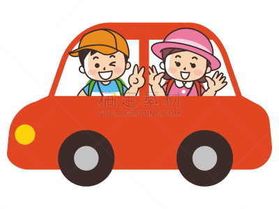 家庭,汽车,旅行,可爱的,旅途,玩具,女人,儿童,绘画插图,儿子