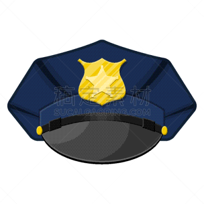 黄金,警官,制服帽,分离着色,白色,制服,安全的,男人,图像,证章