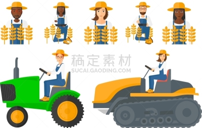 农业,农民,人,图像,谷类食品,女人,农场,矢量,田地,布置