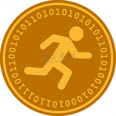 男人,慢跑,数字化显示,黄色,黄金,代币,图像,百宝箱,矢量