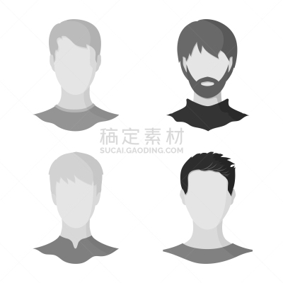 性格,侧面像,符号,棕色头发,金色头发,发型,小胡子,络腮胡子,头发,设计