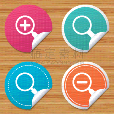 迅速变焦效果,计算机图标,放大镜,减号,焦点,代币,凸的,图像,侦探,矢量