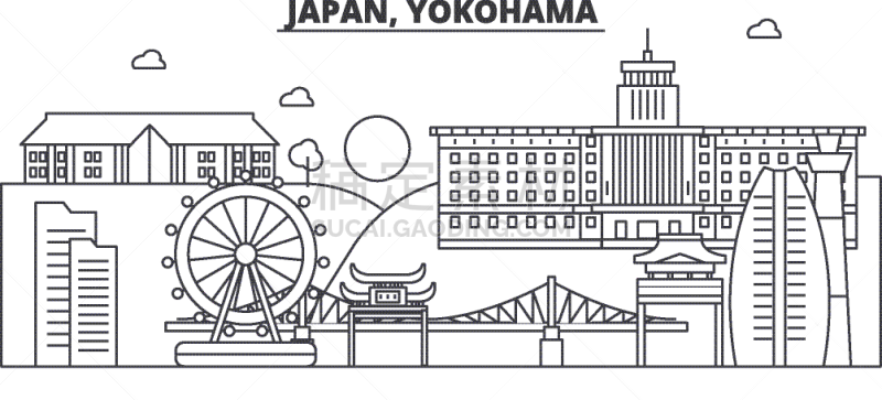 建筑,日本,横滨,城市天际线,分界线,亚洲,夜晚,东京,滨水,海港