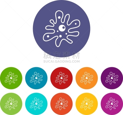 阿米巴,计算机图标,分离着色,生物学,图像,孢子,动物,品牌名称,愤怒,收集