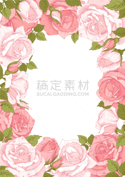 玫瑰,边框,可爱的,请柬,华贵,浪漫,婚礼,模板,花,问候