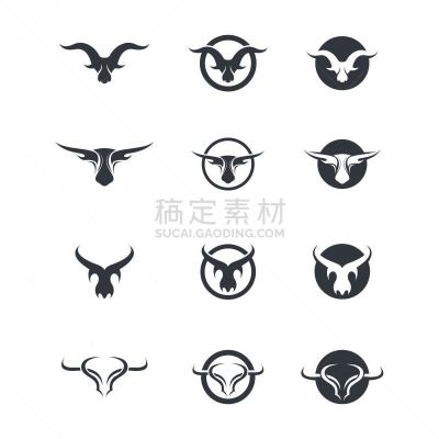 动物头,公牛,矢量,图标,运动,野生动物,哺乳纲,牛,动物,品牌名称