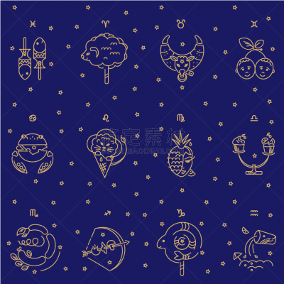 四方连续纹样,儿童,标志,星座,星星,天秤座,贺卡,水瓶座,纺织品,狮子座
