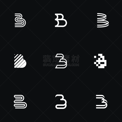英文字母b,品牌名称,信函,极简构图,商务,几何形状,字母,模板,现代,线条画