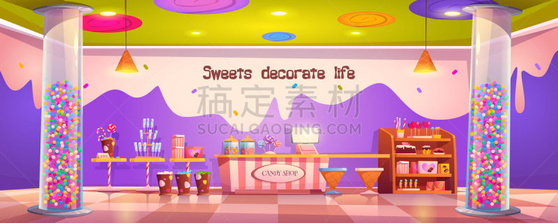 商店,无人,多样,室内,糖果,酥皮糕点