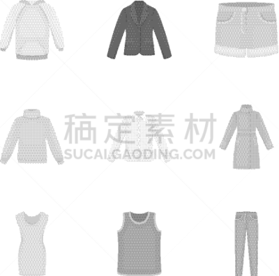 巨大的,时尚,单色调,衣服,分离着色,外套,纺织品,牛仔裤,图像,收集