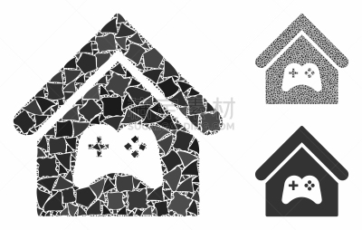 game center building mosaic icon raggy parts