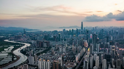 深圳现代建筑外墙，延时摄影