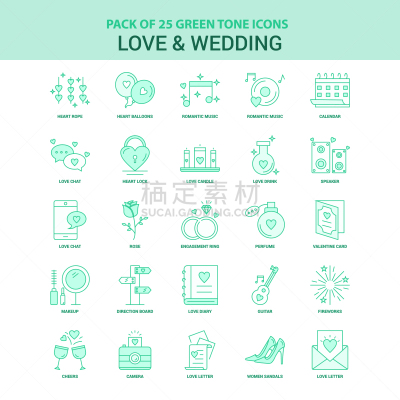 婚礼,绿色,数字25,图标集,春药,蛋糕,浪漫,相机,爱,装饰