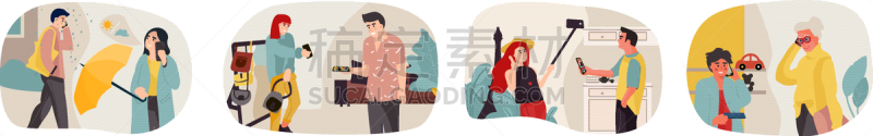 卡通,人,平坦的,性格,矢量,老年男人,丈夫,背景分离,现代