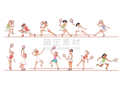 网球运动,女人,性格,进行中,制服,球拍,团队,图像,休闲