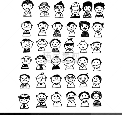 人,计算机图标,人的脸部,卡通,设计师,可爱的,家庭,肖像,白色人种,女人
