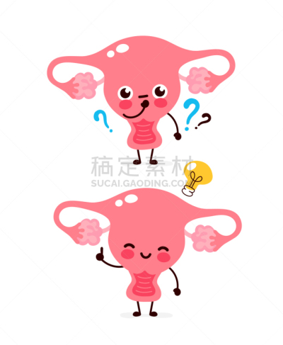可爱的,问号,卵巢,分离着色,白色,生物学,健康保健,人,粉色