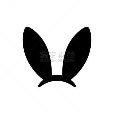 计算机图标,矢量,分离着色,兔子耳朵装,可爱的,复活节,背景分离,头,小的,动物