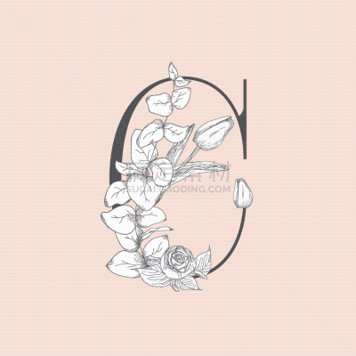 品牌名称,高雅,印有花压字品牌,香蒲,字母,叶子,华丽的,请柬,花,问候