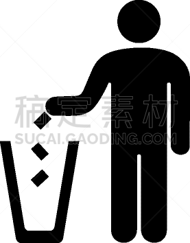 男人,垃圾,装饰水壶,人,禁止的,循环利用,图像,矢量,扔,剪影