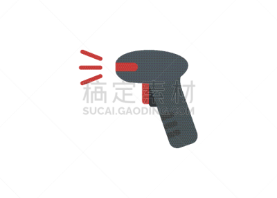绘画插图,平坦的,价格标签,简单,平板扫描仪,计算机,一个物体,条形码阅读机,照明设备