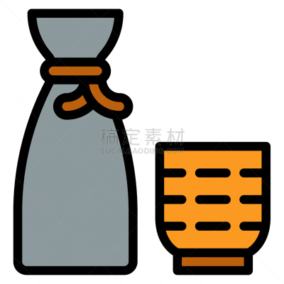 中国米酒,矢量,绘画插图,日本,饮料,充满的,无人,日本青酒,图像,液体