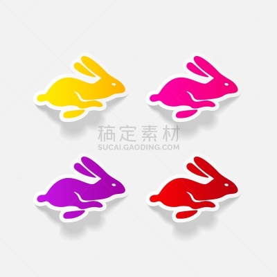 复活节,兔子,设计元素,分离着色,可爱的,耐性,传统,图像,写实,庆祝