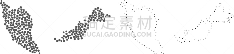 斑点,马来西亚,地形图,轮廓,自然地理,国内著名景点,几何形状,概念,矢量