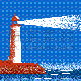 夜晚,地平线,灯塔楼,海景,红色,安全的,图像,海洋,船