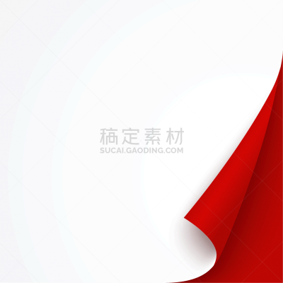 卷着的,模板,白色,红色,角落,贺卡,部分,空的,背景分离