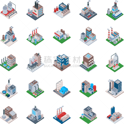 工业建筑,矢量,污水处理厂,图像