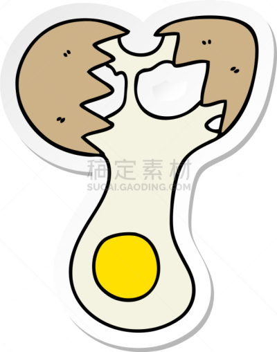 破碎的,奇异的,标签,蛋,卡通,可爱的,食品,图像,艺术,绘制
