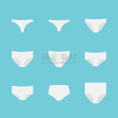 女人,绘画插图,短灯笼裤,图标集,丁字裤,高大的,矢量,比基尼