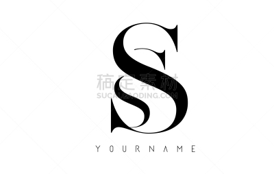 s letter logo with graphic elegant black lines