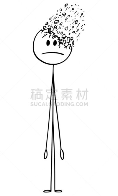 损失,绘画插图,卡通,精神分裂症,男人,老年痴呆症,矢量,痴呆症,最终期限,生病