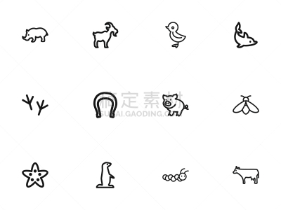 轮廓,动物,计算机图标,可爱的,脚印,食品,图像,大黄蜂,旱獭,飞
