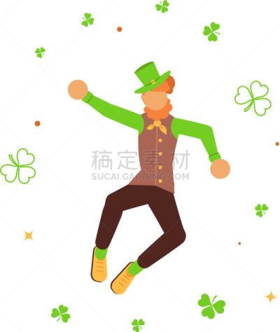 可爱的,舞蹈,妖精,三叶草,卡通,饮料,传统,传统节日,节日,花园矮人雕像