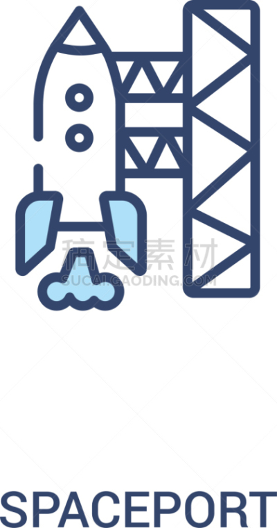 空间站,图标,两个物体,简单,概念,线条,太空交通工具,太空船,太空服,直的