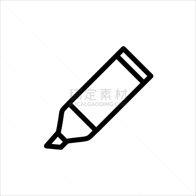 荧光笔,水笔,线条,平坦的,计算机图标,矢量,距离标记,商务,毡尖笔,一个物体