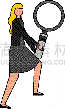 女商人,放大镜,商务,数据,文档,图像,女人,侦探,矢量