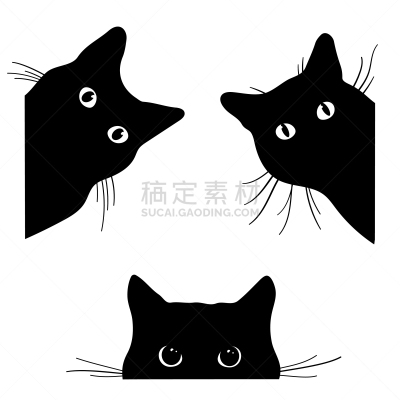 猫,黑色,角度,看风景,可爱的,脸颊,动物,布置,爱