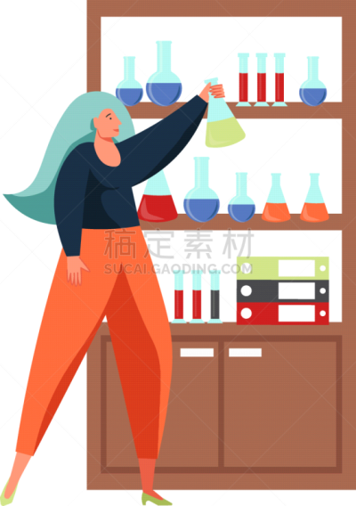 人,科学,分离着色,实验室,平坦的,学生,科学家,生物学家,药剂师,女人