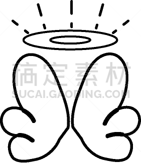 天使,翅膀,线条,式样,可爱的,幻想,装饰