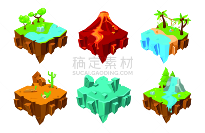 卡通,建筑平台,岛,休闲游戏,背景分离,热带气候,环境,水面,设备用品,海岸线